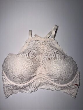 PINK Victoria's Secret Cream Lace High-Neck Bralette
